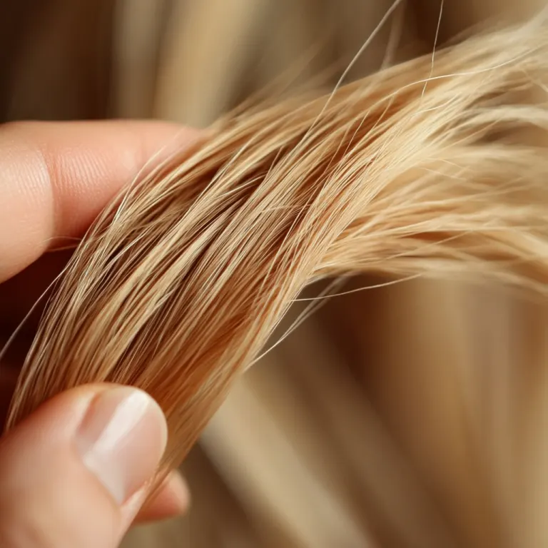 Gros plan sur une zone du cuir chevelu montrant des "baby hairs", résultat d'une stimulation par mésothérapie.